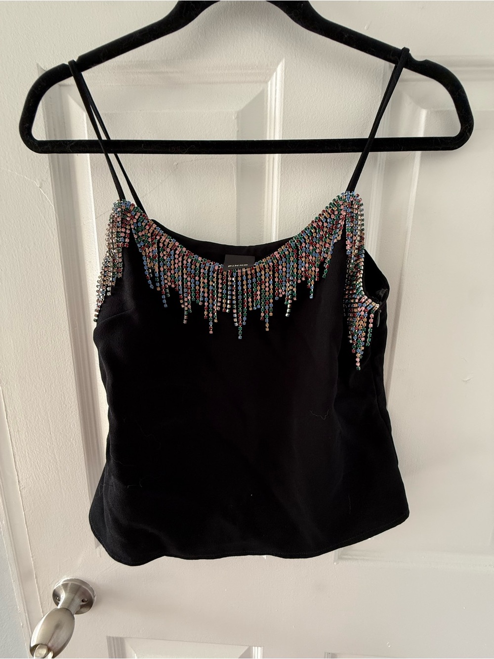 Pinko black top with crystals
